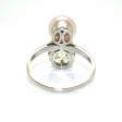 Bijoux anciens - Bague toi et moi diamant et perle fine - Réservée