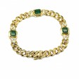 Bijoux anciens - Bracelet vintage émeraudes et diamants