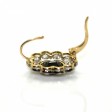 Bijoux anciens - Boucles d'oreilles dormeuses marguerite diamants et saphirs 