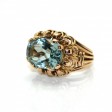 Bijoux anciens - Bague vintage aigue-marine env. 10cts