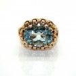 Bijoux anciens - Bague vintage aigue-marine env. 10cts