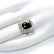 Bijoux anciens - Bague Art Déco en saphir et entourage diamants