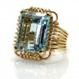 Bijoux anciens - Bague vintage aigue-marine