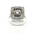 Bijoux anciens - Bague entourage Art Déco diamants et onyx