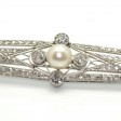 Bijoux anciens - Barrette Art Déco diamants et perle 