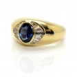 Bijoux anciens - Bague jonc saphir et diamants