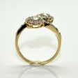 Bijoux anciens - Bague toi et moi marguerites diamants 