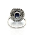 Bijoux anciens - Bague Art Déco en saphir et entourage diamants