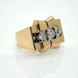 Bijoux anciens - Bague Tank diamants 
