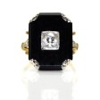 Bijoux anciens - Bague onyx et diamant