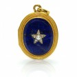 Bijoux anciens - Pendentif porte photo ancien  en or et lapis-lazuli