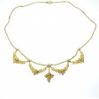 Bijoux anciens - Collier draperie en or jaune et perles , vers 1890