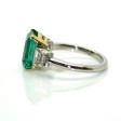 Bijoux récents - Bague émeraude et diamants baguettes