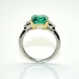 Bijoux récents - Bague émeraude et diamants baguettes