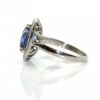 Bijoux récents - Bague entourage en saphir et diamants 