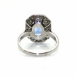 Bijoux récents - Bague entourage en saphir et diamants 