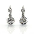 Bijoux anciens - Boucles d'oreilles dormeuses diamants 