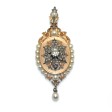 Bijoux anciens - Pendentif ancien perles fines et diamants