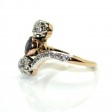 Bijoux anciens - Bague trilogie diamants et saphir