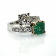 Bijoux récents - Bague toi et moi diamant et émeraude