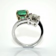 Bijoux récents - Bague toi et moi diamant et émeraude