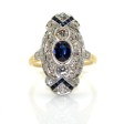 Bijoux anciens - Bague diamants et saphirs