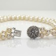 Bijoux anciens - Collier double rang perles et diamants