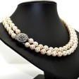 Bijoux anciens - Collier double rang perles et diamants