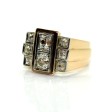 Bijoux anciens - Bague Tank diamants 