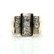 Bijoux anciens - Bague Tank diamants 