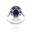 Bijoux anciens - Bague Art Déco en saphir et entourage diamants