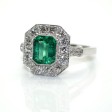 Bijoux récents - Bague émeraude et diamants