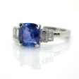 Bijoux récents - Bague saphir et diamants baguettes