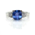 Bijoux récents - Bague saphir et diamants baguettes