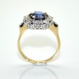 Bijoux récents - Bague pompadour saphir 2,37cts et diamants 