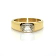 Bagues de fiançailles - Bague jonc diamant taille émeraude