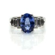 Bijoux récents - Bague saphir et diamants baguettes
