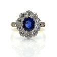 Bijoux récents - Bague pompadour saphir 1,43cts et diamants 