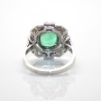 Bijoux anciens - Bague art déco émeraude et diamants