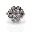 Bijoux anciens - Bague fleur diamants