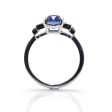 Bijoux récents - Bague saphir et diamants baguettes