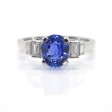 Bijoux récents - Bague saphir et diamants baguettes