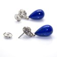 Bijoux anciens - Boucles d'oreilles diamants et lapis-lazuli