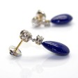 Bijoux anciens - Boucles d'oreilles diamants et lapis-lazuli