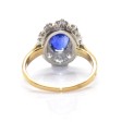 Bijoux récents - Bague pompadour saphir 1,53 cts et diamants 