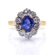 Bijoux récents - Bague pompadour saphir 1,53 cts et diamants 