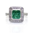 Bijoux récents - Bague émeraude et diamants