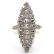Bijoux anciens - Bague ancienne marquise diamants