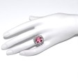 Bijoux récents - Bague entourage tourmaline rose et diamants