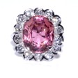 Bijoux récents - Bague entourage tourmaline rose et diamants